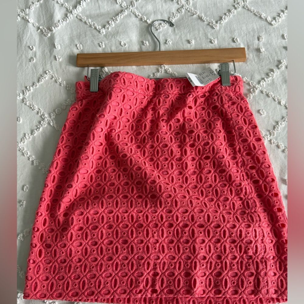 J. Crew Coral Eyelet Skirt
